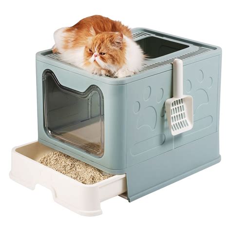 foldable enclosed cat litter box